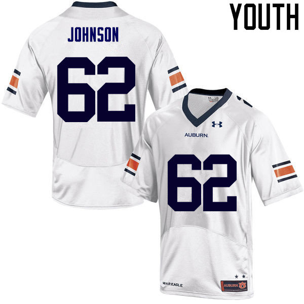 Youth Auburn Tigers #62 Jauntavius Johnson College Football Jerseys Sale-White